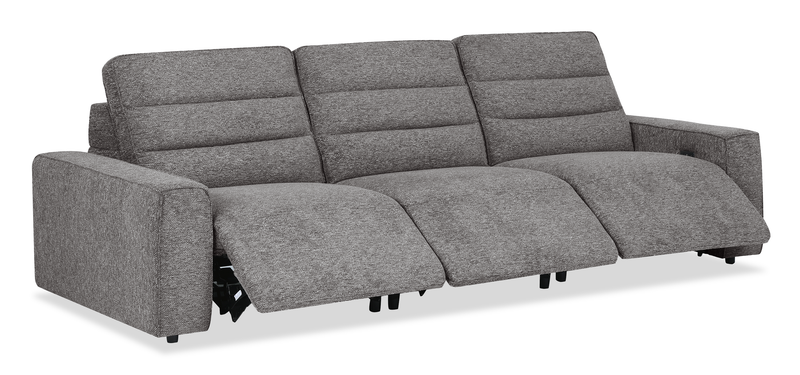 Sofa sectionnel Prestige de Shaquille O’Neal Home 3 pièces avec inclinaison électrique - gris