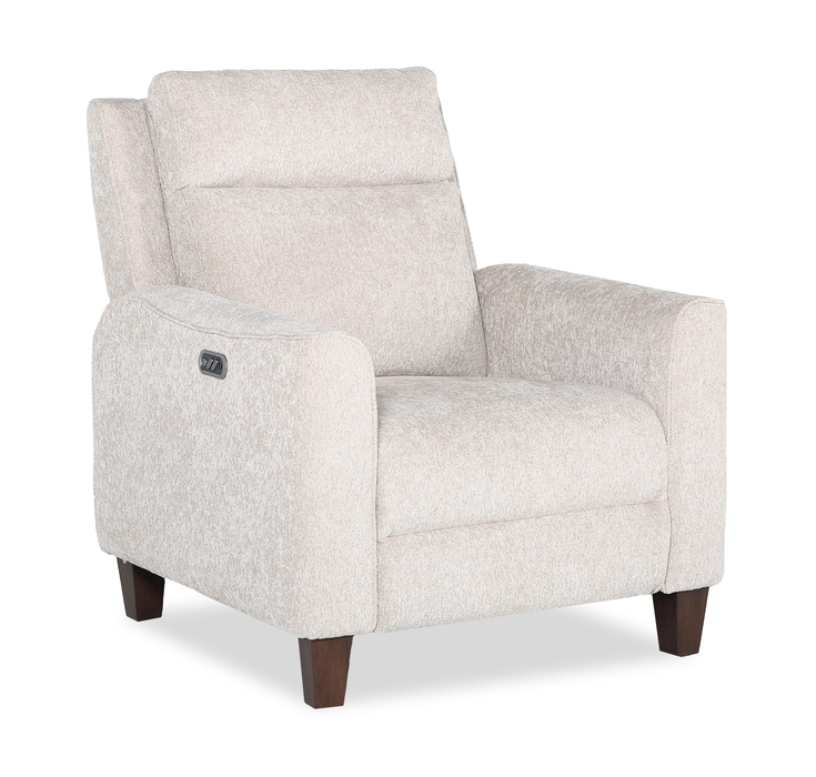 Fauteuil à inclinaison électrique Primrose de 35 po en tissu de chenille avec appuie-tête électrique - lin