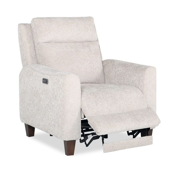 Fauteuil à inclinaison électrique Primrose de 35 po en tissu de chenille avec appuie-tête électrique - lin