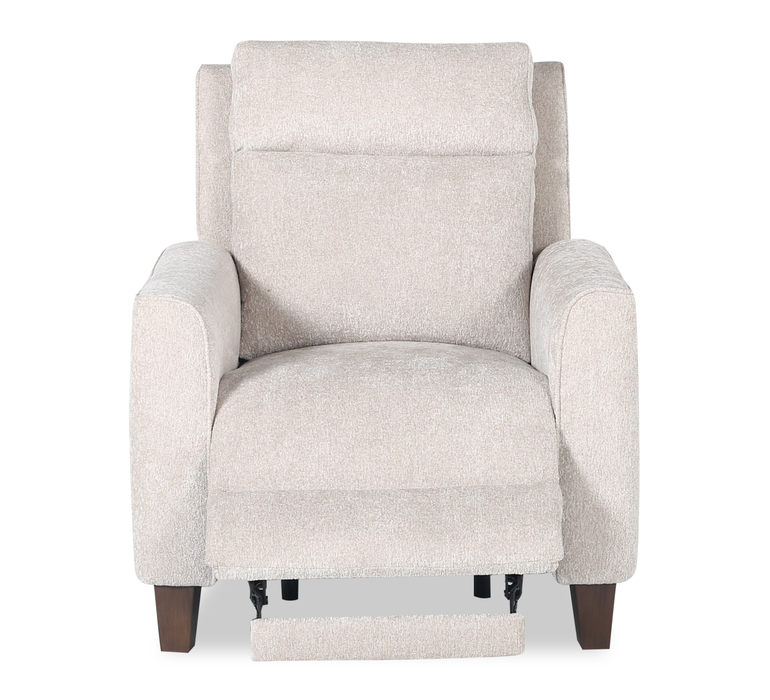 Fauteuil à inclinaison électrique Primrose de 35 po en tissu de chenille avec appuie-tête électrique - lin