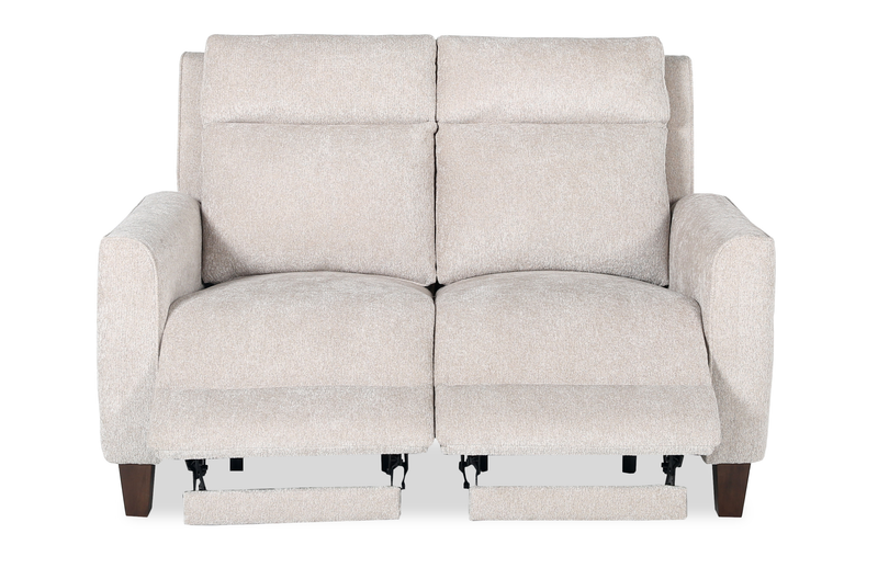 Causeuse à inclinaison électrique Primrose de 71 po en tissu de chenille avec appuie-tête électrique - lin