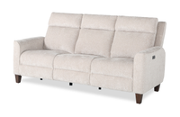  Sofa à inclinaison électrique Primrose de 81 po en tissu de chenille avec appuie-tête électrique - lin