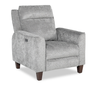  Fauteuil à inclinaison électrique Primrose de 35 po en tissu de chenille avec appuie-tête électrique - ardoise