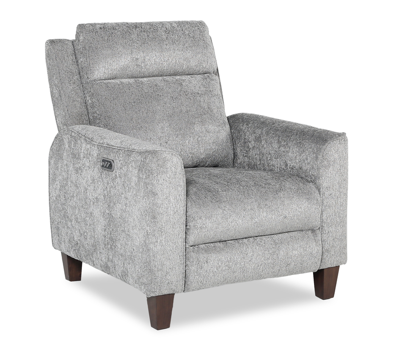 Fauteuil à inclinaison électrique Primrose de 35 po en tissu de chenille avec appuie-tête électrique - ardoise