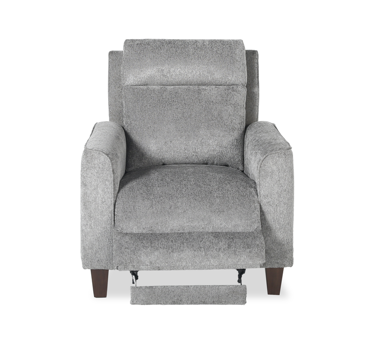 Fauteuil à inclinaison électrique Primrose de 35 po en tissu de chenille avec appuie-tête électrique - ardoise