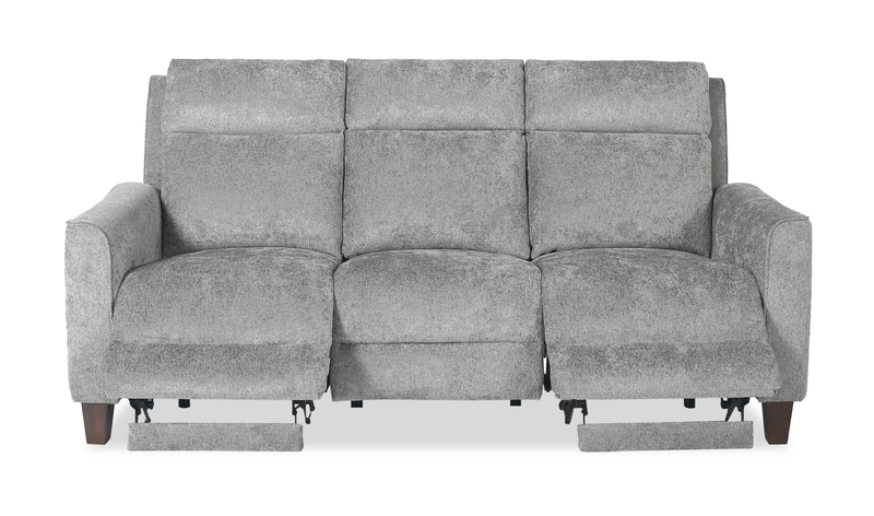 Sofa à inclinaison électrique Primrose de 81 po en tissu de chenille avec appuie-tête électrique - ardoise