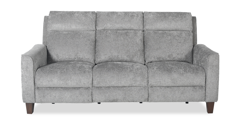Sofa à inclinaison électrique Primrose de 81 po en tissu de chenille avec appuie-tête électrique - ardoise