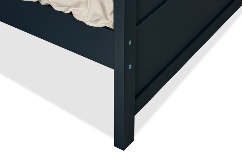 Lits superposés Quinn pour enfants avec commode escalier intégrée et garde-corps, bleus - simple et simple
