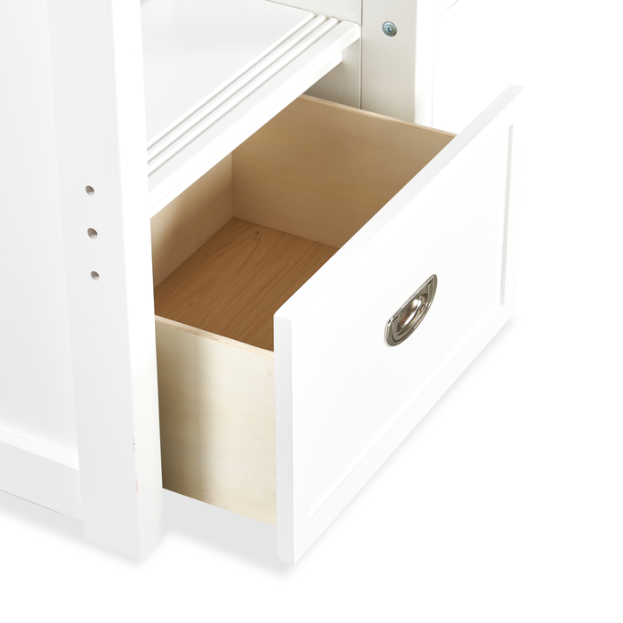 Lits superposés Quinn pour enfants avec commode escalier intégrée et garde-corps, blancs - simple et simple