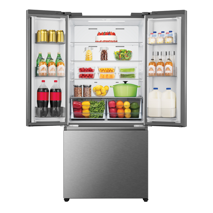 Réfrigérateur Hisense de 19,3 pi3 et de 32 po de profondeur comptoir à portes françaises - acier inoxydable - RF19A3CSEI