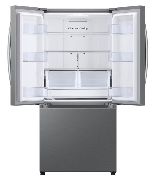 Réfrigérateur à 3 portes Bespoke de Samsung de 25 pi3 et de 33 po à portes françaises avec IA - acier inoxydable - RF25C5A01SRAA