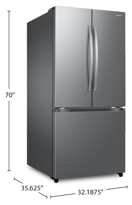 Réfrigérateur à 3 portes Bespoke de Samsung de 25 pi3 et de 33 po à portes françaises avec IA - acier inoxydable - RF25C5A01SRAA