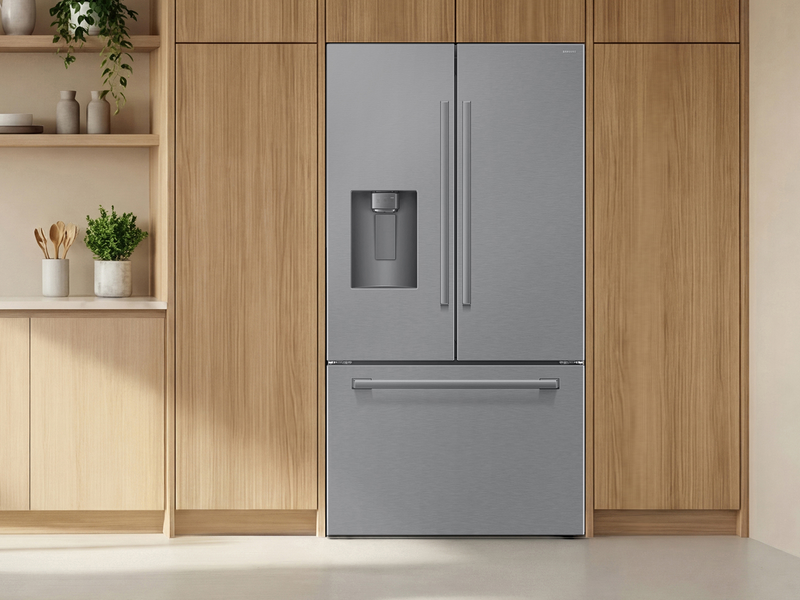 Réfrigérateur Bespoke de Samsung de 24 pi3 et de 35,8 po de profondeur comptoir à portes françaises – acier inoxydable - RF70H25HERAA
