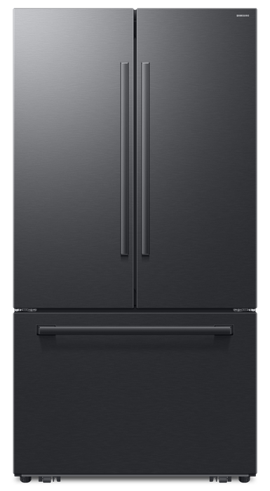 Réfrigérateur à 3 portes Bespoke de Samsung de 29 pi3 et de 35,88 po à portes françaises avec IA - noir mat - RF70H30KEEAA