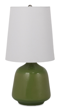  Lampe de table Rian de 10 po avec abat-jour en lin - verte