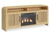 Meuble TV Ridgemont de 70 pouces avec foyer électrique et système de gestion des câbles – Convient aux téléviseurs jusqu'à 80 pouces – Pin naturel