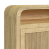 Ridgemont 70” Electric Fireplace TV Stand with Cable Management for TVs up to 80” – Natural Pine | Meuble TV Ridgemont de 70 pouces avec foyer électrique et système de gestion des câbles – Convient aux téléviseurs jusqu'à 80 pouces – Pin naturel