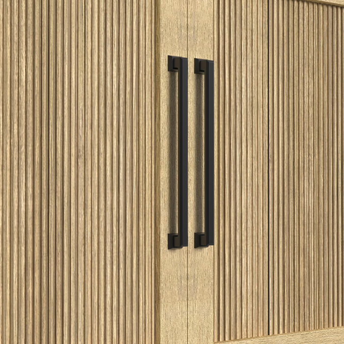 Meuble TV Ridgemont de 70 pouces avec foyer électrique et système de gestion des câbles – Convient aux téléviseurs jusqu'à 80 pouces – Pin naturel