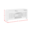 Ridgemont 70” Electric Fireplace TV Stand with Cable Management for TVs up to 80” – Natural Pine | Meuble TV Ridgemont de 70 pouces avec foyer électrique et système de gestion des câbles – Convient aux téléviseurs jusqu'à 80 pouces – Pin naturel