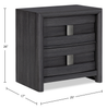 Rocco Bedside 2-Drawer Nightstand with Built-In Charging Port, 25"W x 26"H - Dark Grey | Table de nuit Rocco de 25 po (L) x 26 po (H) à 2 tiroirs avec port de recharge intégré - gris foncé