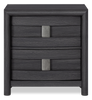 Rocco Bedside 2-Drawer Nightstand with Built-In Charging Port, 25"W x 26"H - Dark Grey | Table de nuit Rocco de 25 po (L) x 26 po (H) à 2 tiroirs avec port de recharge intégré - gris foncé