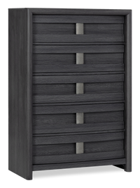  Commode verticale de chambre à coucher Rocco de 36 po (L) x 52 po (H) à 5 tiroirs - gris foncé
