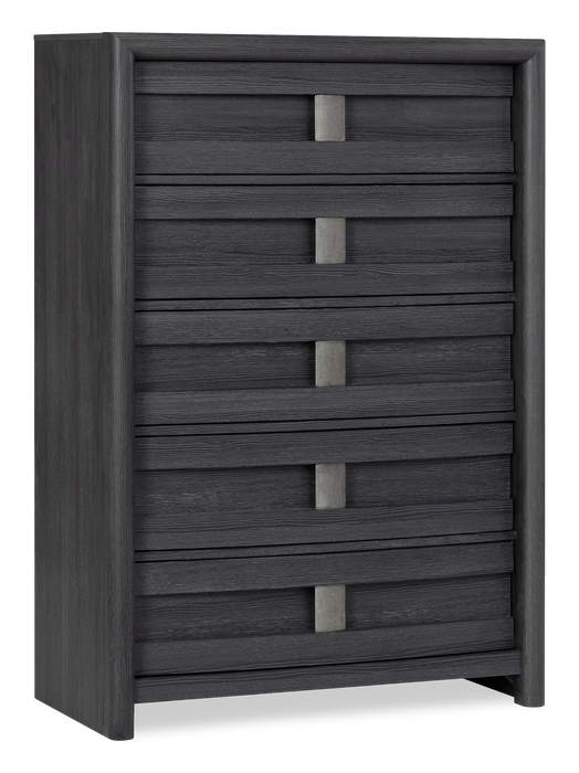 Commode verticale de chambre à coucher Rocco de 36 po (L) x 52 po (H) à 5 tiroirs - gris foncé