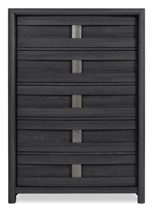 Commode verticale de chambre à coucher Rocco de 36 po (L) x 52 po (H) à 5 tiroirs - gris foncé