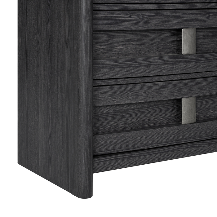 Commode de chambre à coucher Rocco de 62 po (L) x 37 po (H) à 6 tiroirs - gris foncé