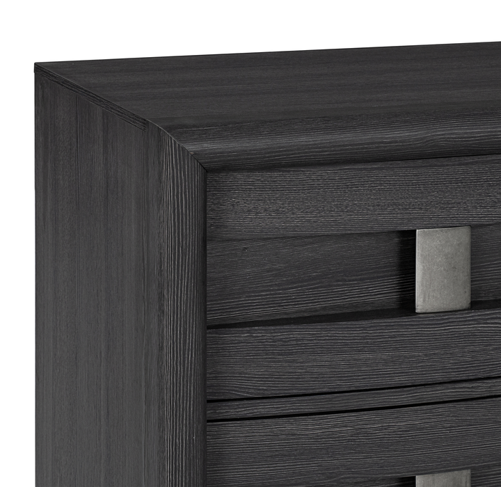 Commode de chambre à coucher Rocco de 62 po (L) x 37 po (H) à 6 tiroirs - gris foncé