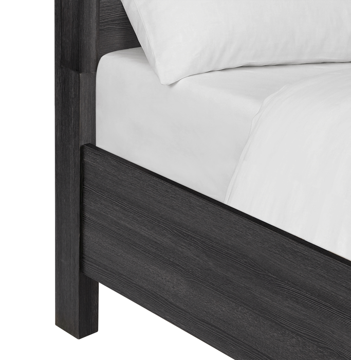 Lit de rangement Rocco avec 2 tiroirs de pied de lit intégrés et tête de lit illuminée à DEL, gris foncé - format grand lit 