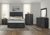 Rocco 5pc Bedroom Set with LED Lit Storage Bed, Dresser & Mirror, Dark Grey - Queen Size | Ensemble de chambre à coucher Rocco 5 pièces avec lit de rangement illuminé à DEL, commode et miroir, gris foncé - format grand lit