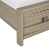Rocco Storage Bed with 2 Built-In Footboard Drawers & LED Lit Headboard, Light Brown - King Size | Lit de rangement Rocco avec 2 tiroirs de pied de lit intégrés et tête de lit illuminée à DEL, brun clair - format très grand lit