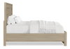 Rocco Storage Bed with 2 Built-In Footboard Drawers & LED Lit Headboard, Light Brown - King Size | Lit de rangement Rocco avec 2 tiroirs de pied de lit intégrés et tête de lit illuminée à DEL, brun clair - format très grand lit