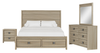 Rocco 6pc Bedroom Set, LED Storage Bed, Dresser, Mirror & Nightstand, Light Brown - Queen Size | Ensemble de chambre à coucher Rocco 6 pièces avec lit de rangement illuminé à DEL, commode, miroir et table de nuit, brun clair - format grand lit