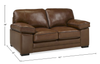 Rodeo 67” Top-Grain Genuine Leather Loveseat with Removable Cushions – Chestnut | Causeuse Rodeo de 67 po en cuir véritable de qualité supérieure avec coussins amovibles - marron