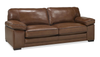 Rodeo 91” Top-Grain Genuine Leather Sofa with Removable Cushions – Chestnut | Sofa Rodeo de 91 po en cuir véritable de qualité supérieure avec coussins amovibles - marron