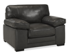 Fauteuil Rodeo de 46 po en cuir véritable de qualité supérieure avec coussins amovibles - anthracite