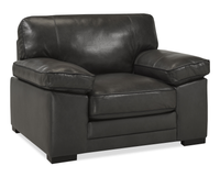 Fauteuil Rodeo de 46 po en cuir véritable de qualité supérieure avec coussins amovibles - anthracite