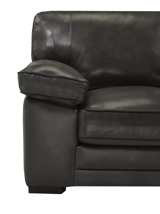 Fauteuil Rodeo de 46 po en cuir véritable de qualité supérieure avec coussins amovibles - anthracite