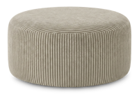Pouf courbé personnalisable de Sofa Lab de 38 po fabriqué au Canada en tissu - tissu décoratif Fog