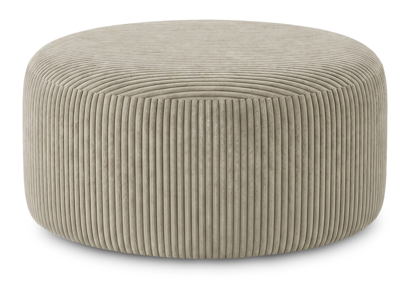 Pouf courbé personnalisable de Sofa Lab de 38 po fabriqué au Canada en tissu - tissu décoratif Fog