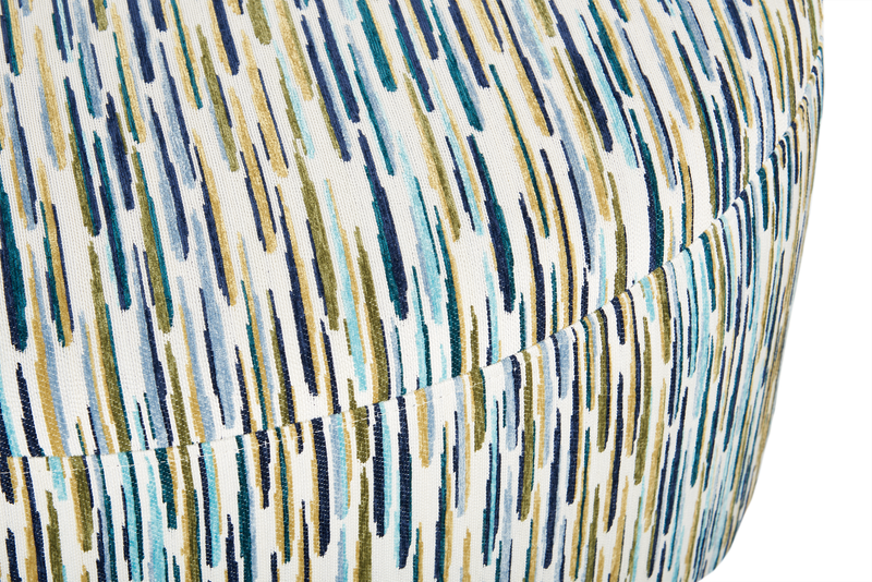 Pouf courbé personnalisable de Sofa Lab de 38 po fabriqué au Canada en tissu - tissu décoratif Capri 