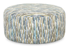 Made in Canada Customizable Sofa Lab Round 38" Fabric Ottoman – Capri Accent Fabric  | Pouf courbé personnalisable de Sofa Lab de 38 po fabriqué au Canada en tissu - tissu décoratif Capri