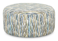 Pouf courbé personnalisable de Sofa Lab de 38 po fabriqué au Canada en tissu - tissu décoratif Capri