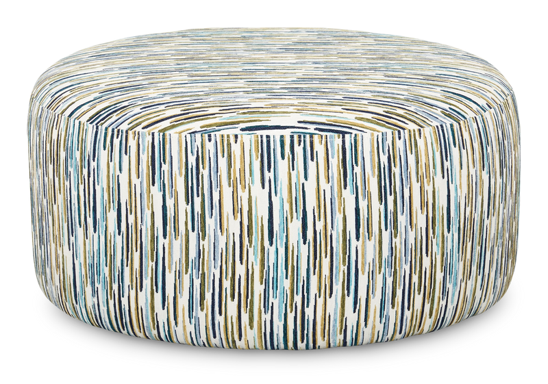 Pouf courbé personnalisable de Sofa Lab de 38 po fabriqué au Canada en tissu - tissu décoratif Capri 