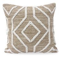 Coussin décoratif Sadie en tissu - café