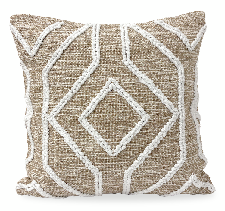 Coussin décoratif Sadie en tissu - café