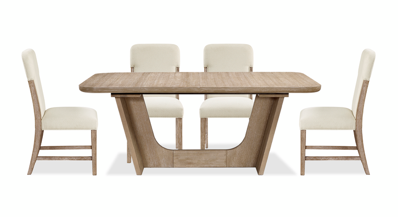 Ensemble de salle à manger Austin 5 pièces avec table, rallonge de 82 po à 94 po (L) et 4 chaises - taupe et brun chêne naturel