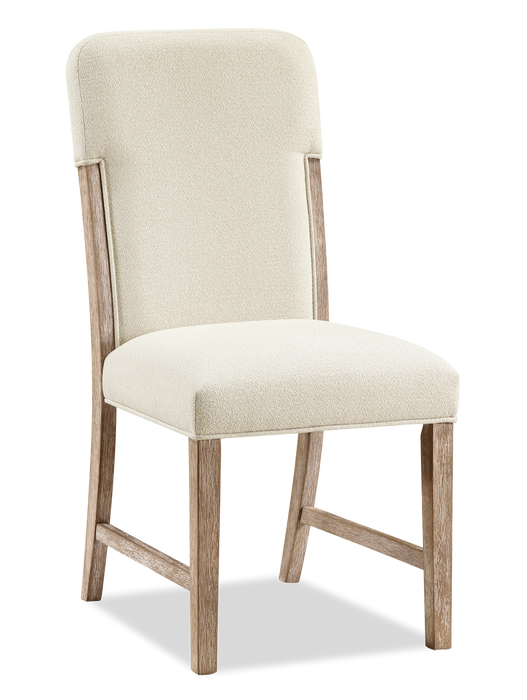 Chaise de salle à manger Sasha en tissu de chenille - taupe et brun chêne naturel
